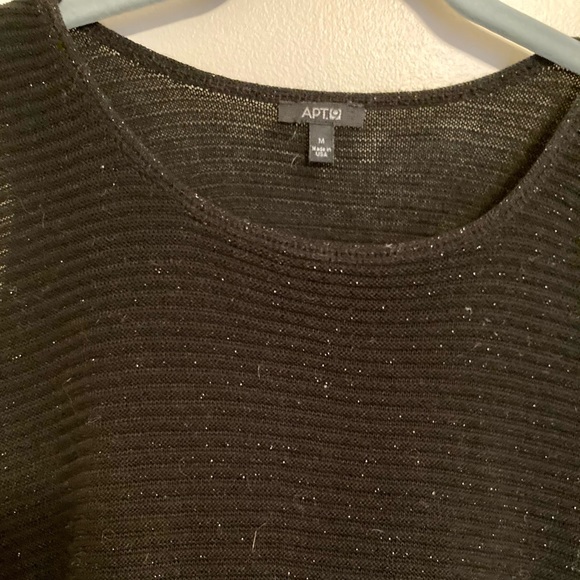 APT 9 BLK SPARKLE COLD-SHOULDER SWEATER-M - Picture 3 of 7
